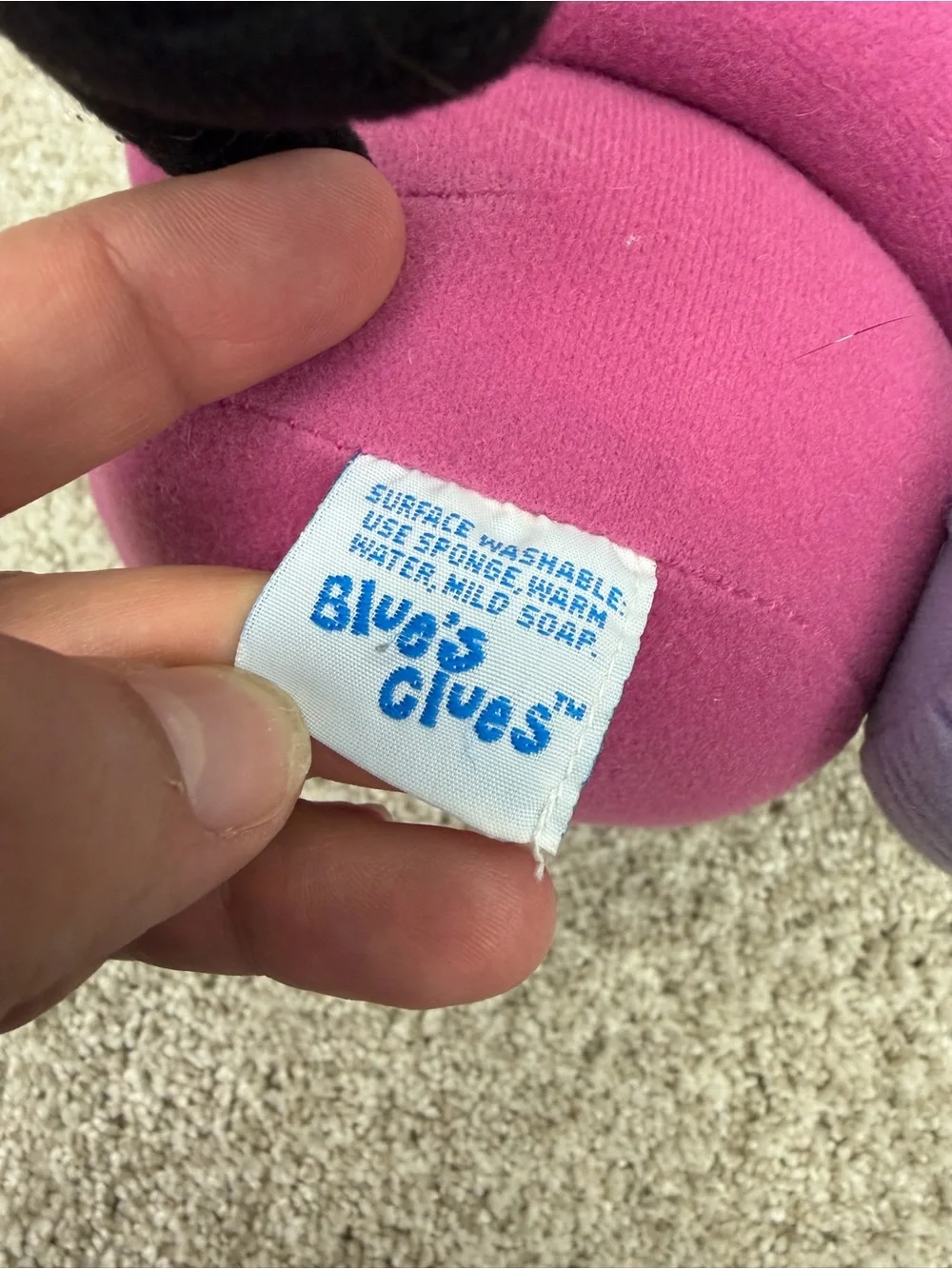 Vintage 1998 Blue's Clues Tickety Tock Clock Plush Eden Viacom Moveable Hands